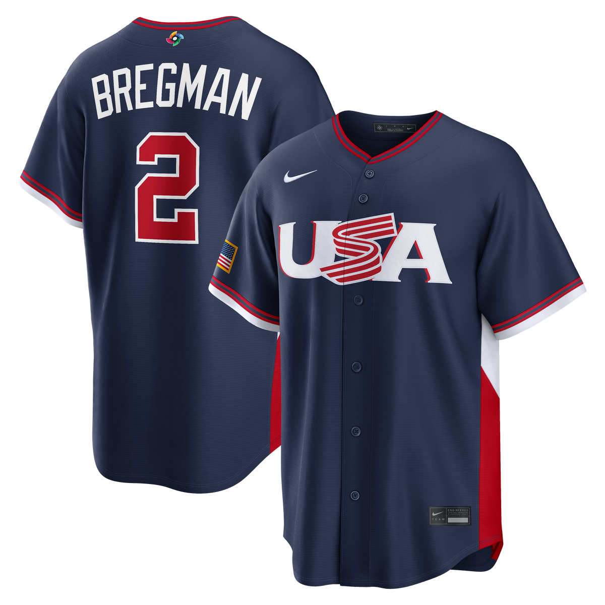 USA Baseball Alex Bregman Nike White 2026 World Baseball Classic Home Stadium Jersey