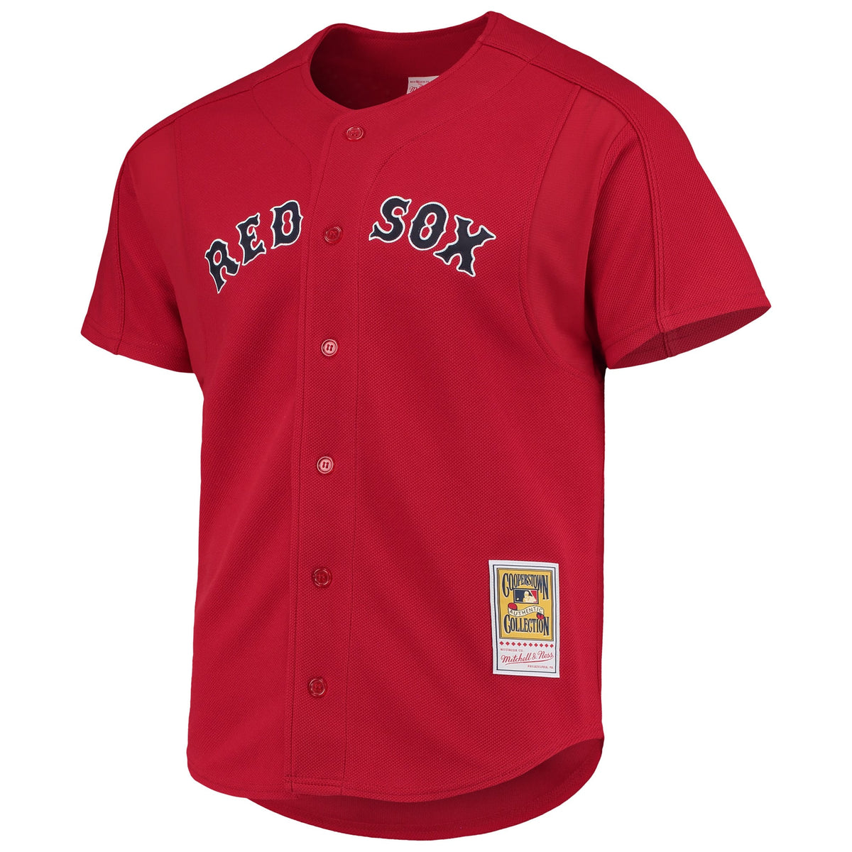 Boston Red Sox David Ortiz Mitchell & Ness Red Cooperstown Collection Mesh Batting Practice Button-Up Jersey