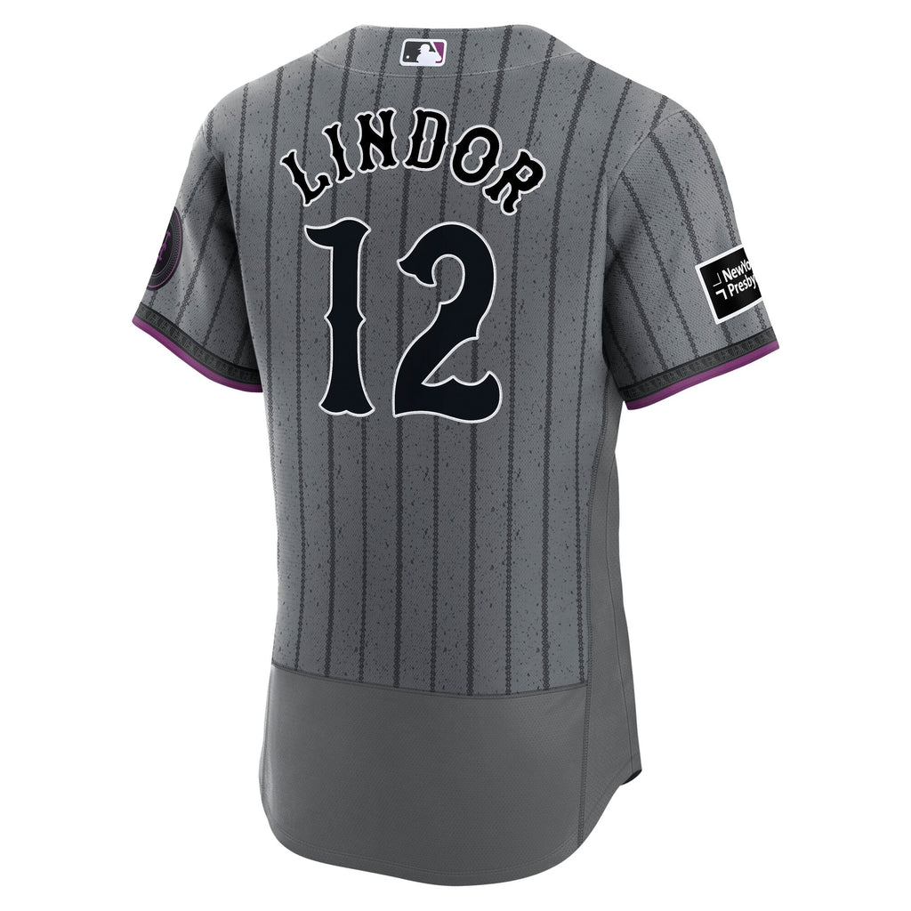 New York Mets Francisco Lindor Nike Gray City Connect Authentic Sponsor Patch Jersey