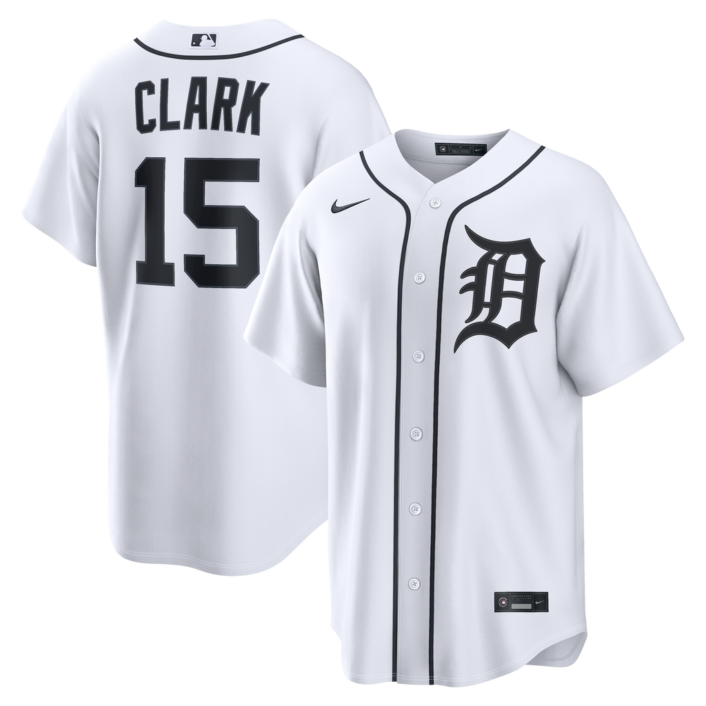 Detroit Tigers Max Clark Nike White Home Replica Jersey