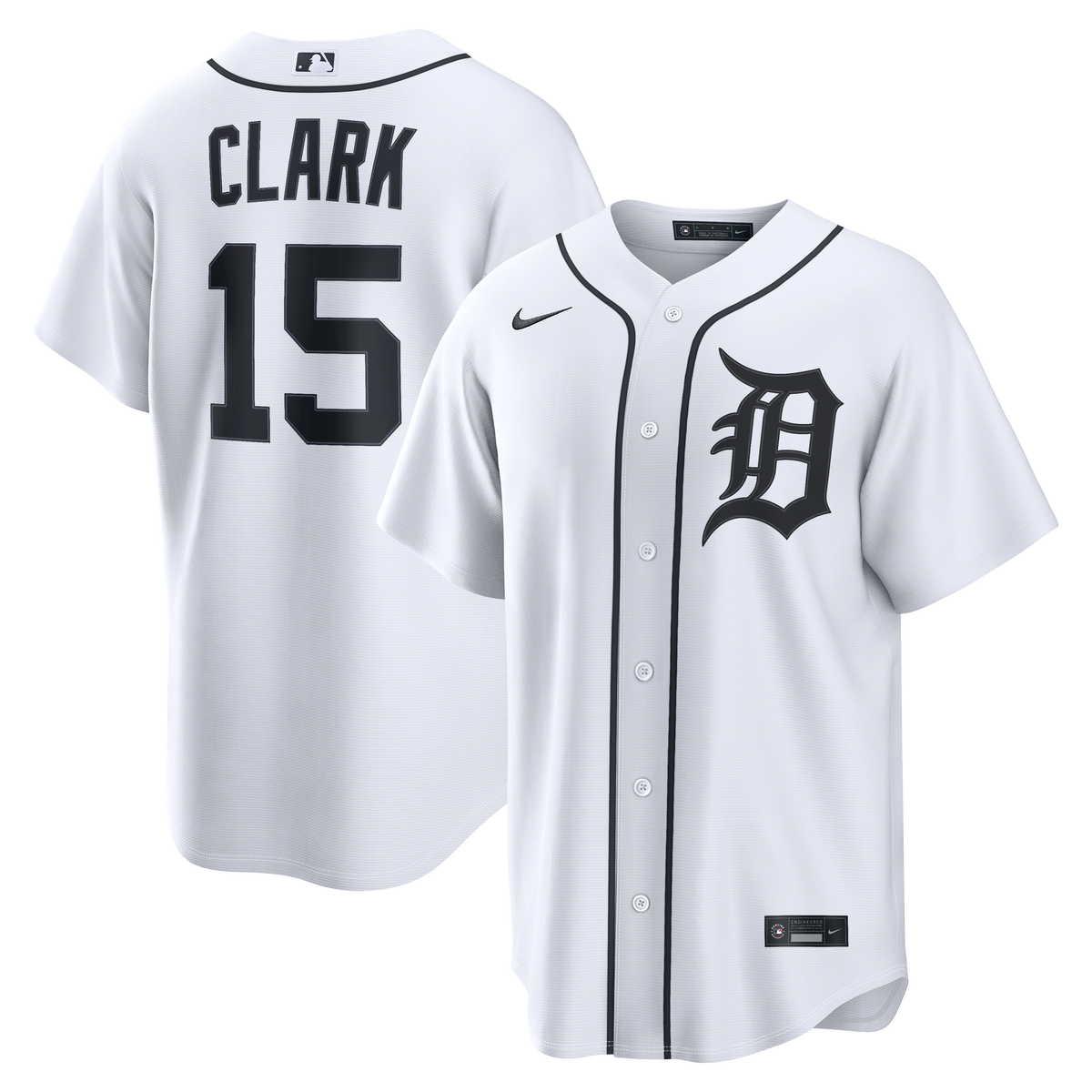 Detroit Tigers Max Clark Nike White Home Replica Jersey