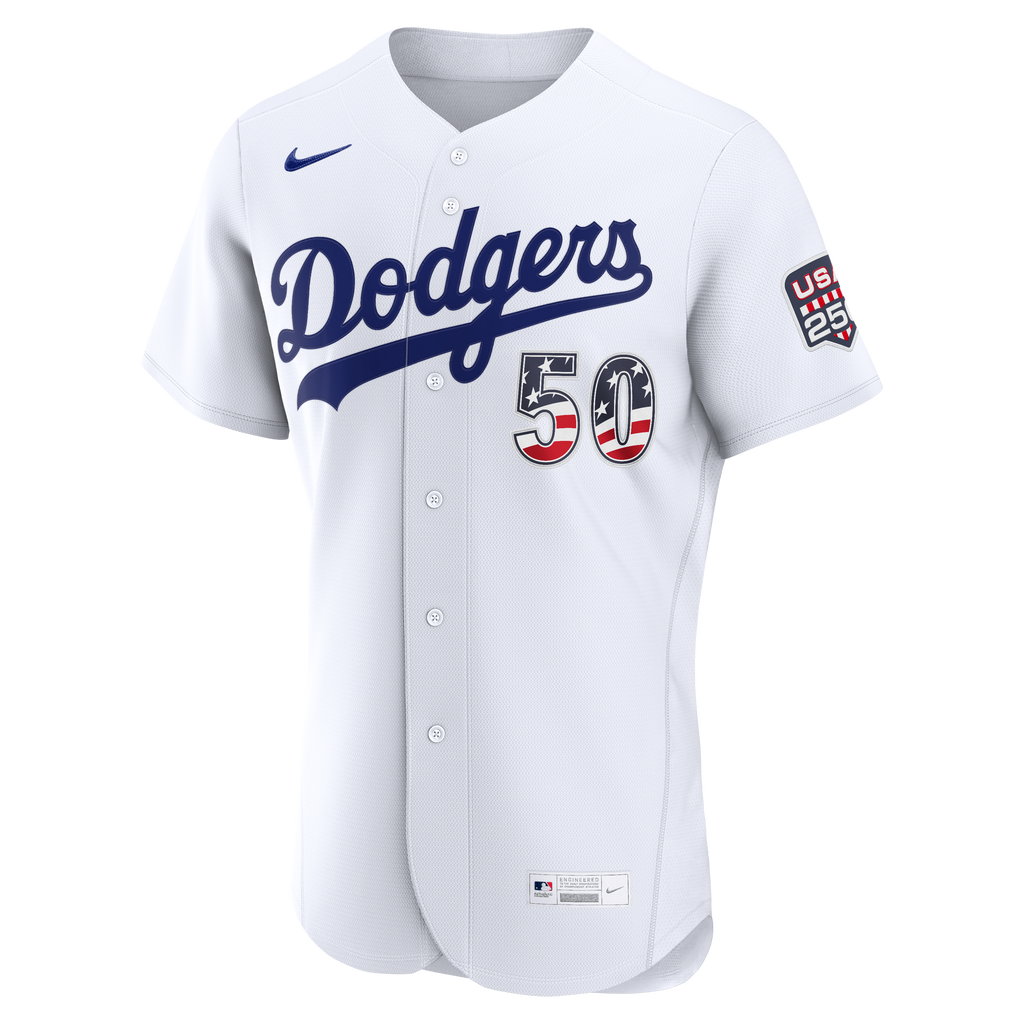 Fourth of July Los Angeles Dodgers Mookie Betts Nike White USA 250 Authentic Jersey