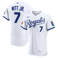 Kansas City Royals Bobby Witt Jr. Nike White Home Authentic Sponsor Patch Jersey