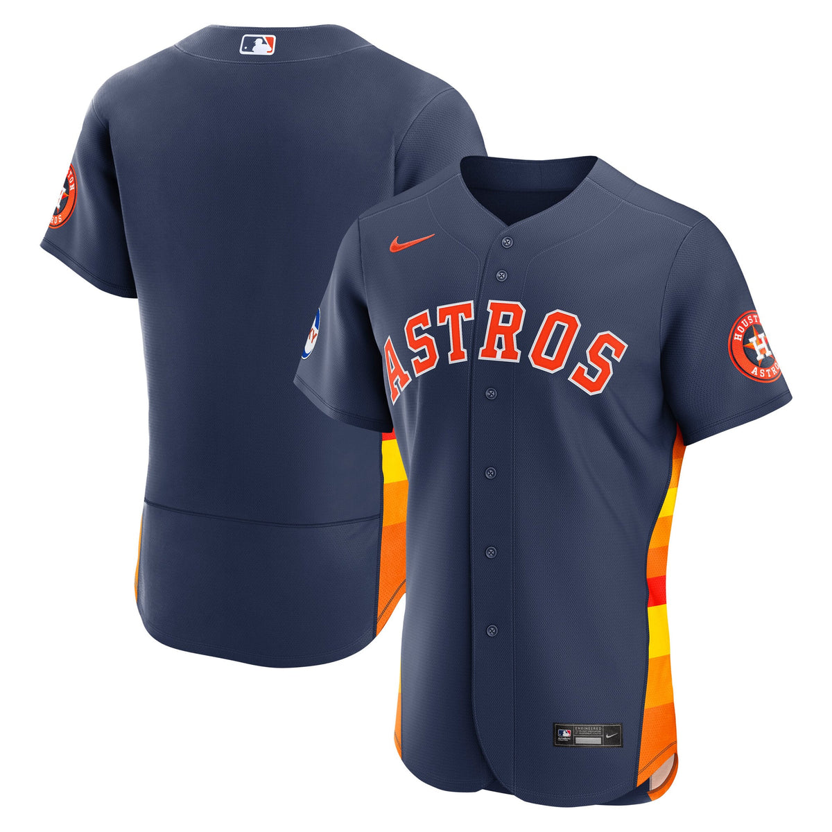 Houston Astros Nike Orange Alternate Sponsor Patch Authentic Jersey