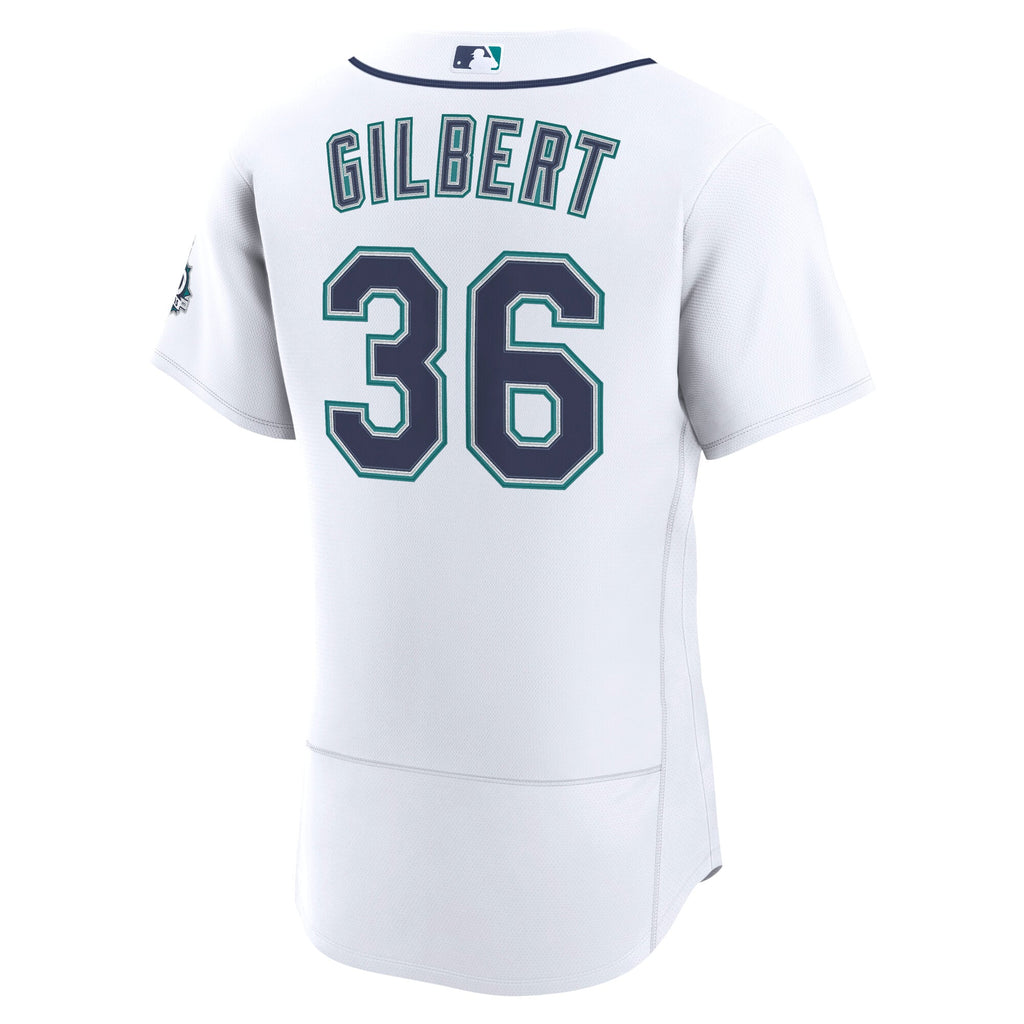 Seattle Mariners Logan Gilbert Nike White Home 50th Season Authentic Jersey
