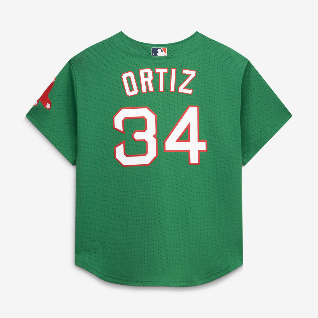 Boston Red Sox David Ortiz Mitchell & Ness Red Cooperstown Collection Mesh Batting Practice Button-Up Jersey
