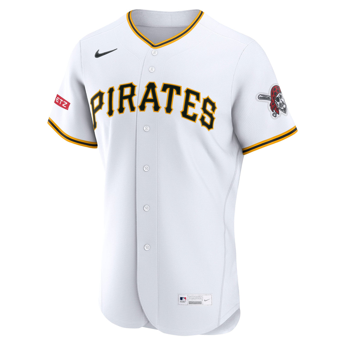 Pittsburgh Pirates Nike White Home Sponsor Patch Authentic Jersey