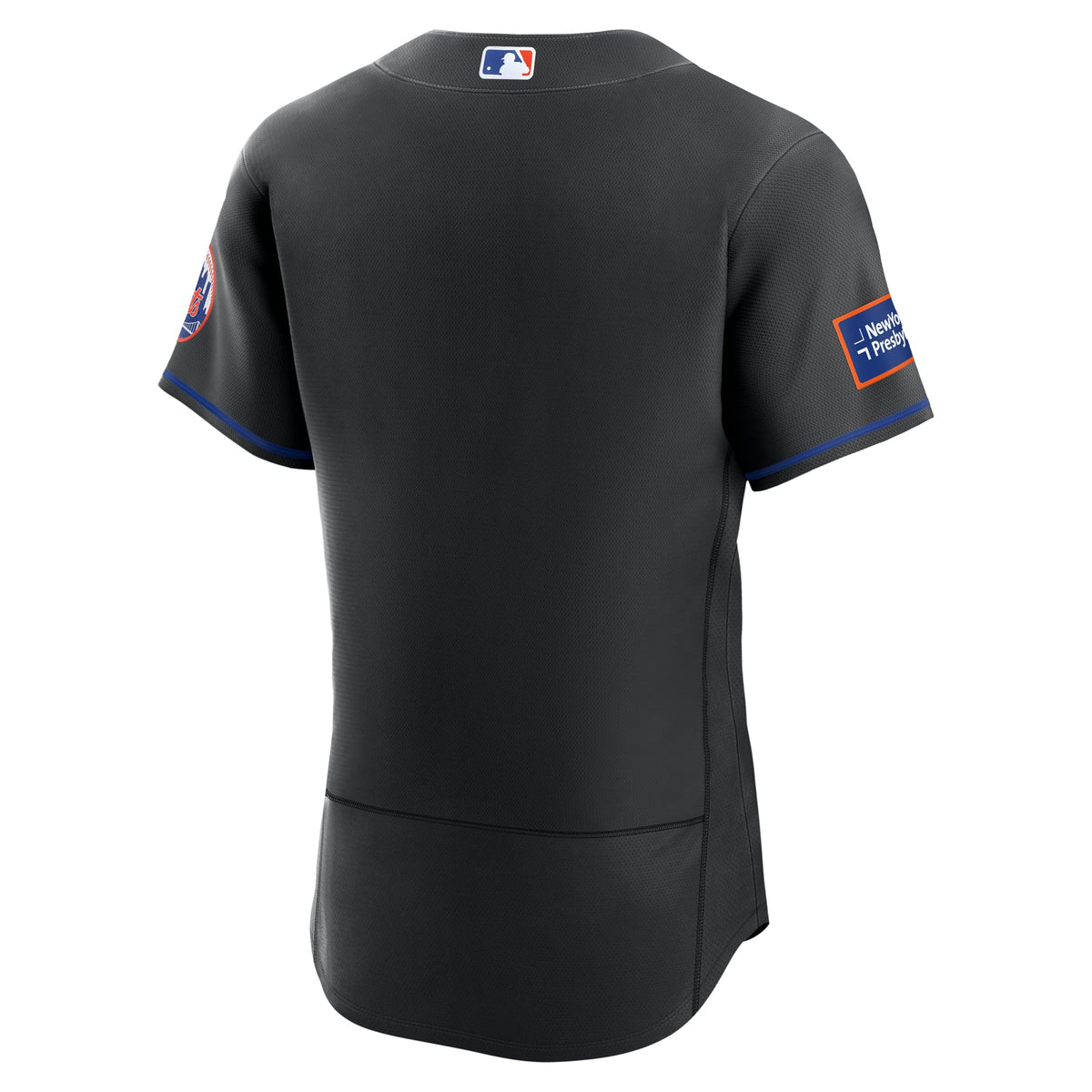New York Mets Nike Black Alternate Sponsor Patch Authentic Jersey