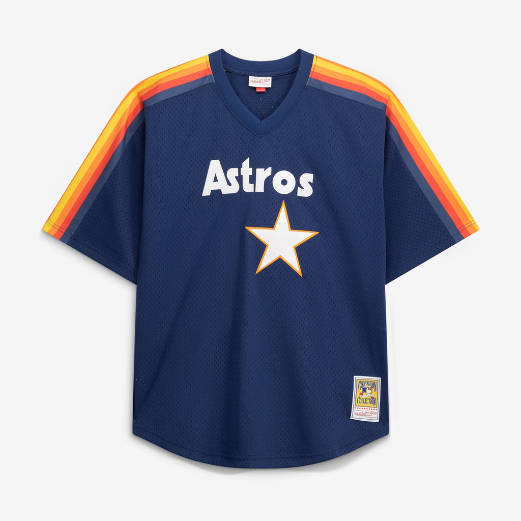 Houston Astros Nolan Ryan Mitchell & Ness Navy Cooperstown Collection Big & Tall Mesh Batting Practice Jersey
