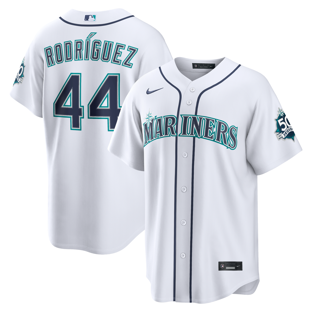 Seattle Mariners Julio Rodríguez Nike Teal Alternate Stadium 50th Season Patch Jersey
