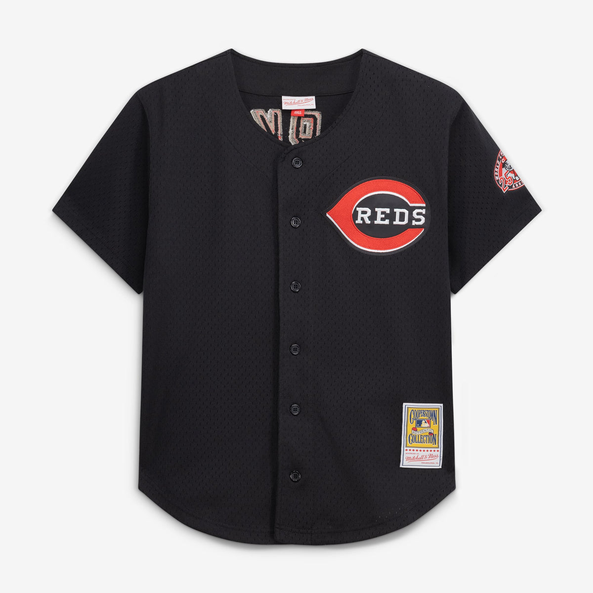 Cincinnati Reds Barry Larkin Mitchell & Ness Red Throwback Cooperstown Mesh Batting Practice Jersey