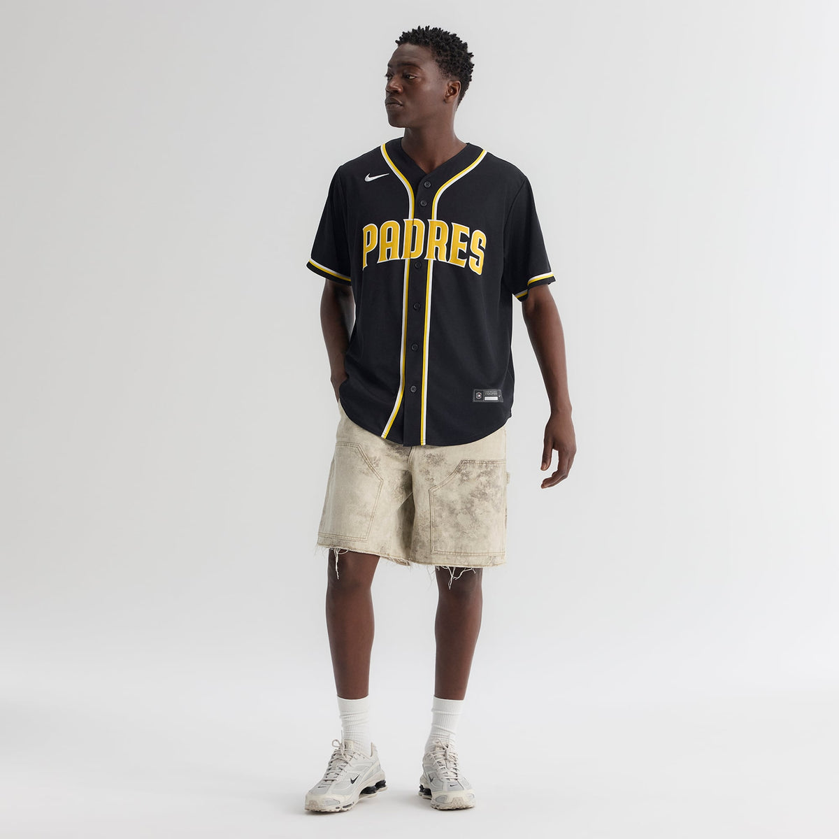 San Diego Padres Jackson Merrill Nike Fashion Replica Black Out Jersey