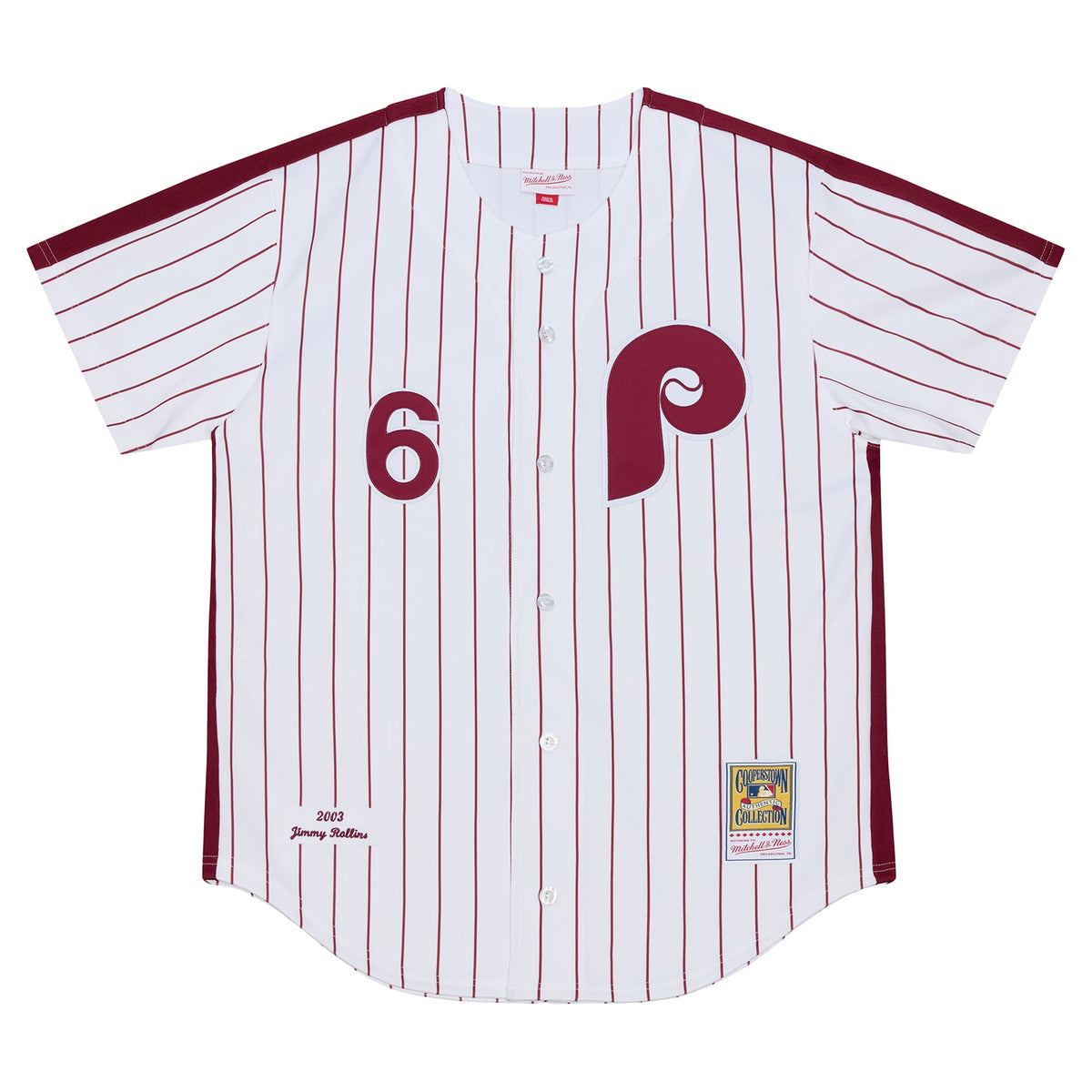 Philadelphia Phillies Jimmy Rollins Mitchell & Ness White 2003 Cooperstown Collection Authentic Jersey