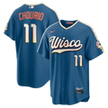 Milwaukee Brewers Jackson Chourio Nike Mineral Blue 2026 City Connect Stadium Jersey