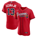 Atlanta Braves Ronald Acuña Jr. Nike Red Alternate Authentic Sponsor Patch Jersey