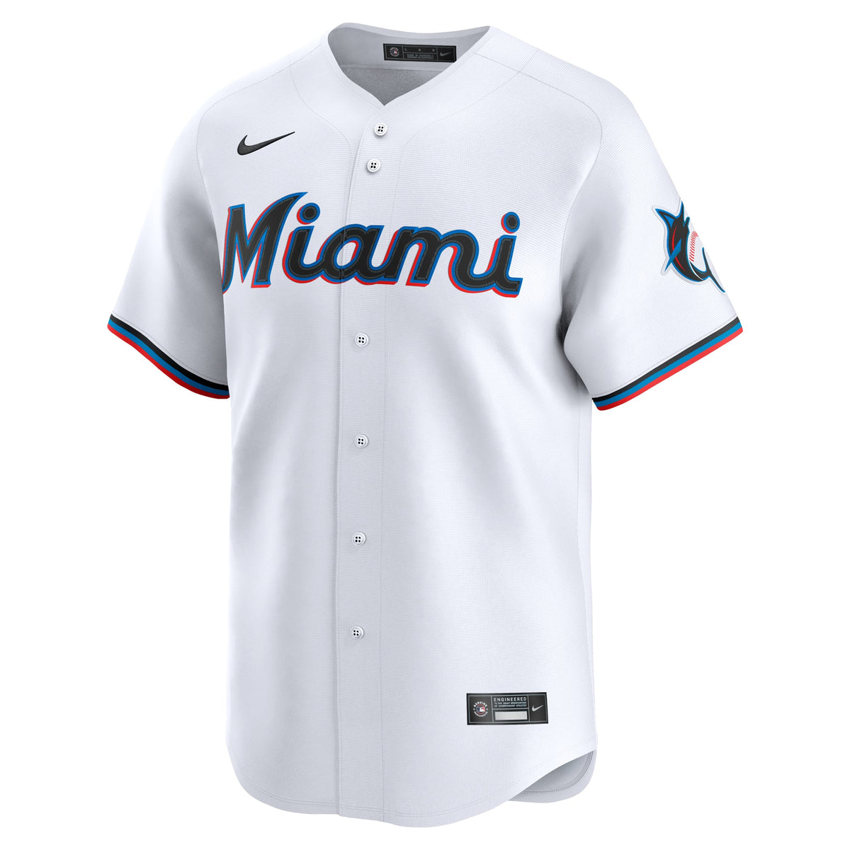 Miami Marlins Nike White Home Limited Custom Jersey