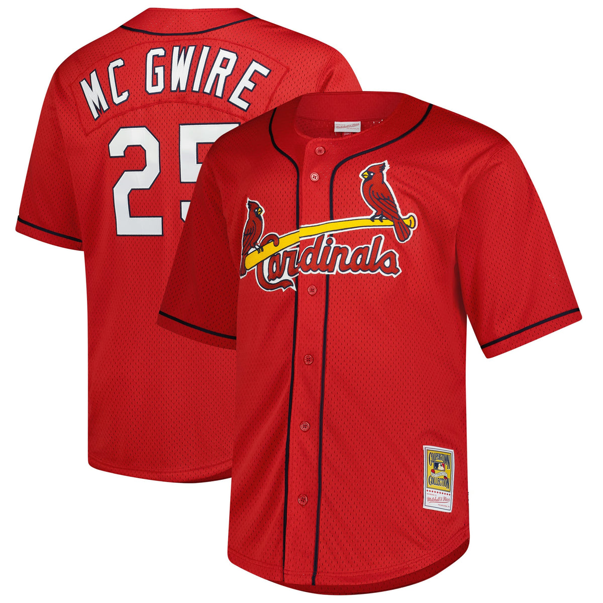 St. Louis Cardinals Mark McGwire Mitchell & Ness Red Big & Tall Cooperstown Mesh Batting Practice Jersey