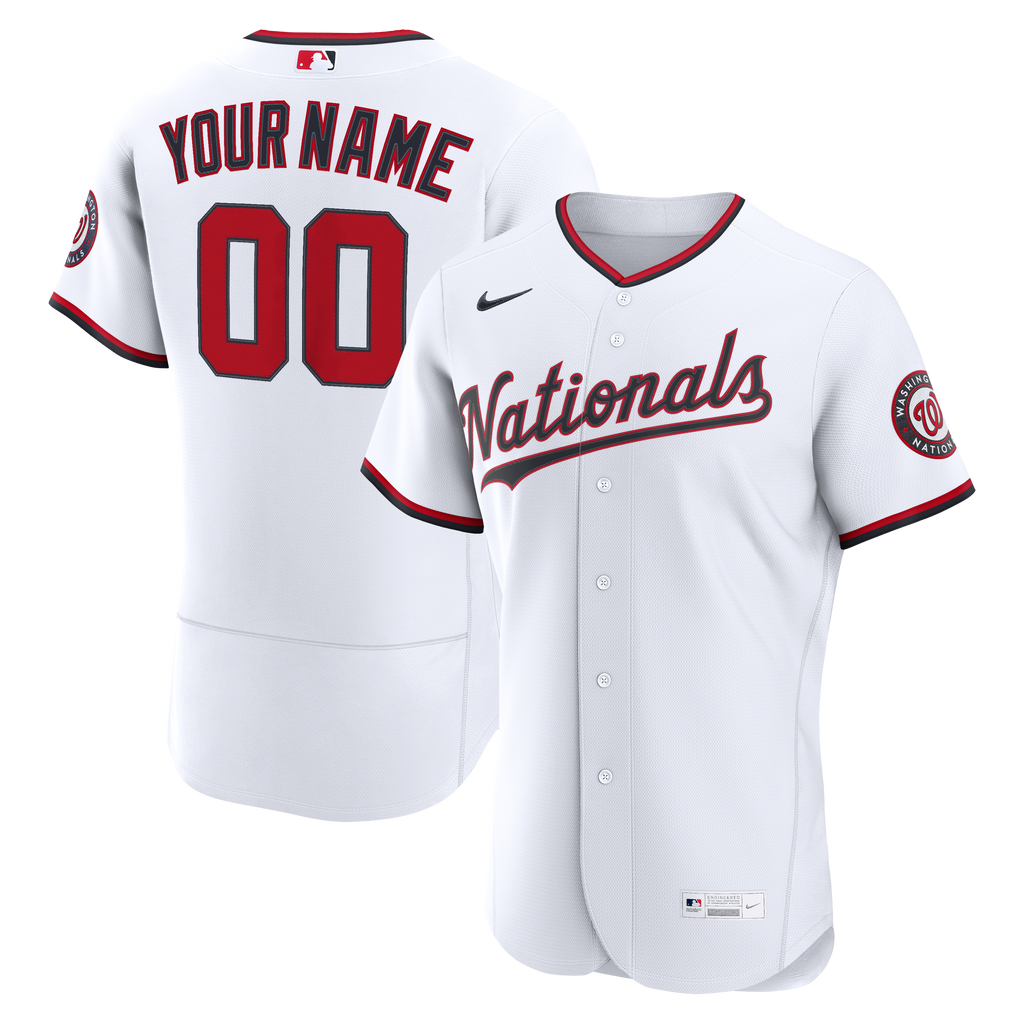 Washington Nationals Nike White Home Authentic Custom Jersey