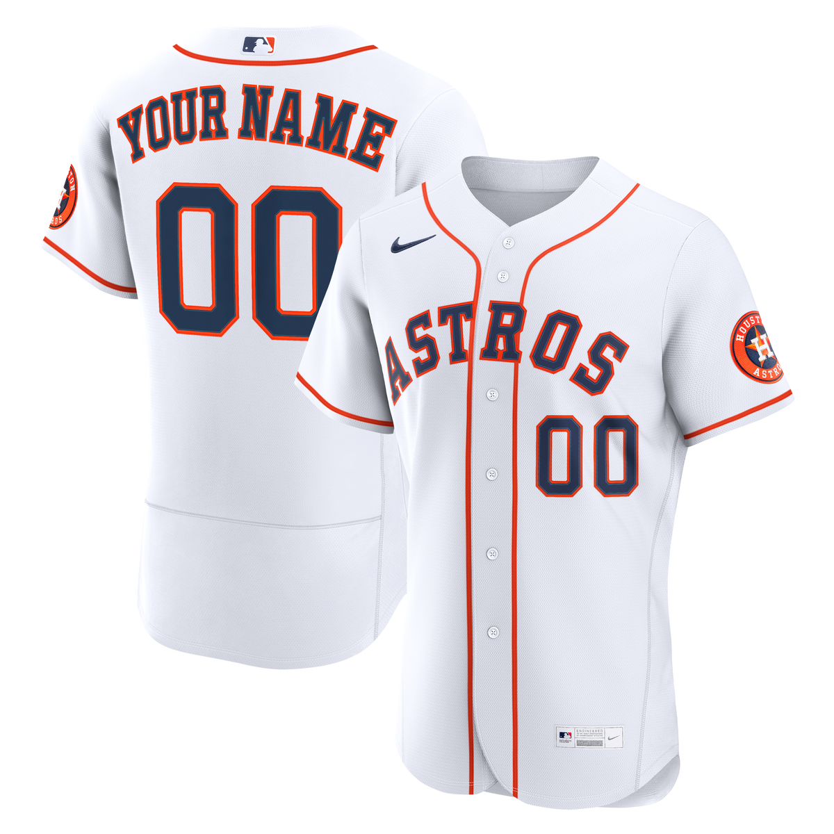 Houston Astros Nike White Home Authentic Custom Jersey