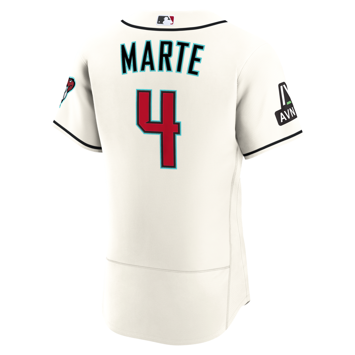 Arizona Diamondbacks Ketel Marte Nike Cream Home Authentic Sponsor Patch Jersey