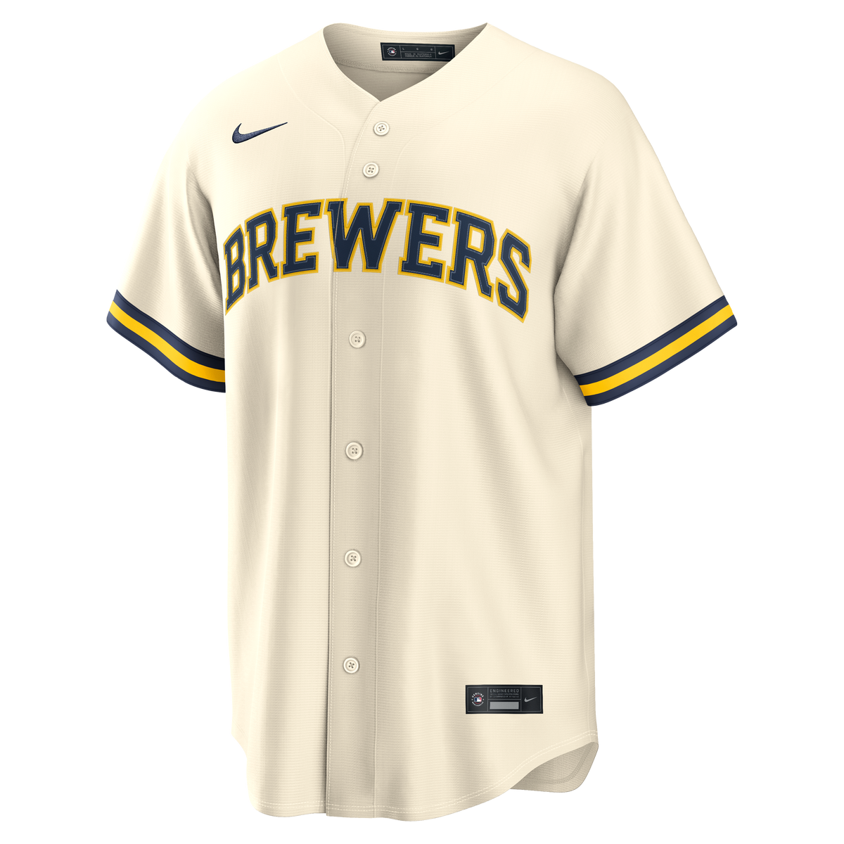 Milwaukee Brewers Nike Cream Home Replica Custom Jersey