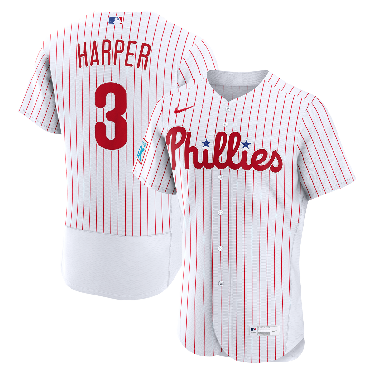 Philadelphia Phillies Bryce Harper Nike Cream Alternate Authentic Sponsor Patch Jersey