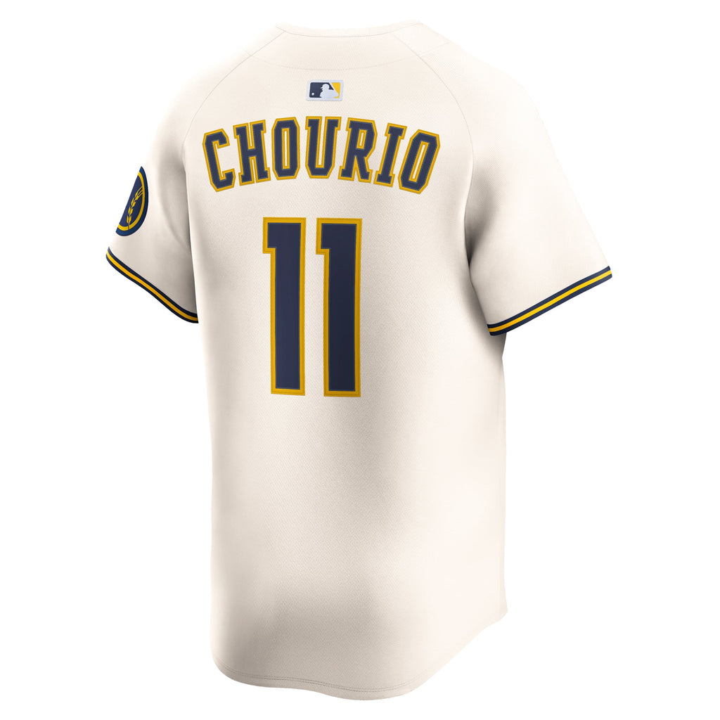 Milwaukee Brewers Jackson Chourio Nike Cream Home Limited Jersey