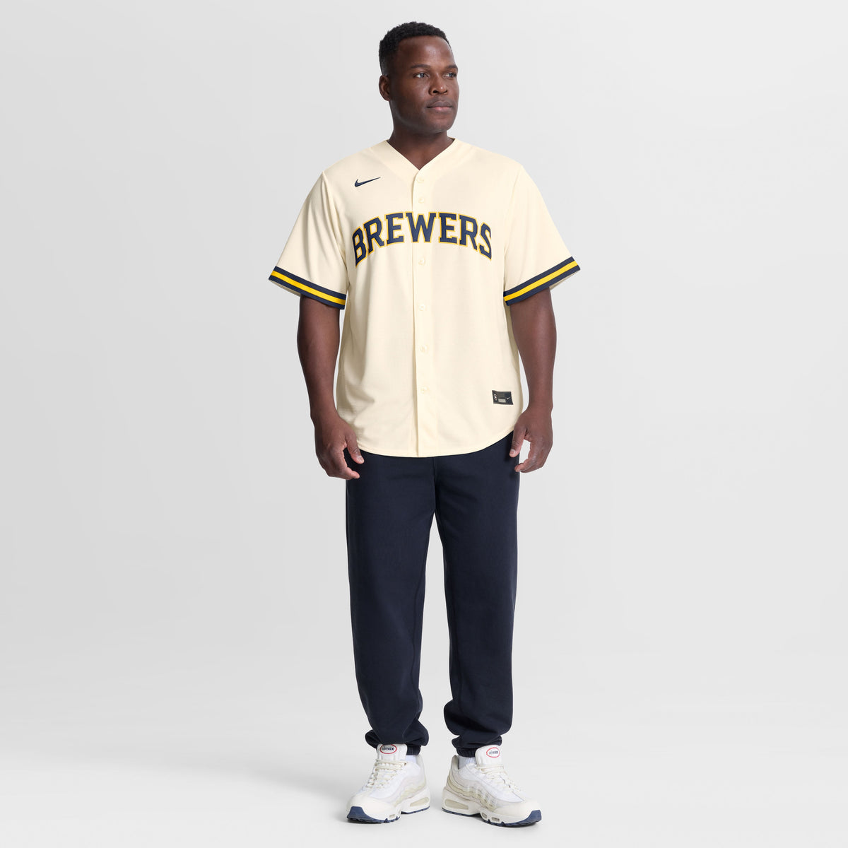 Milwaukee Brewers Andrew Vaughn Nike Cream Home Replica Jersey