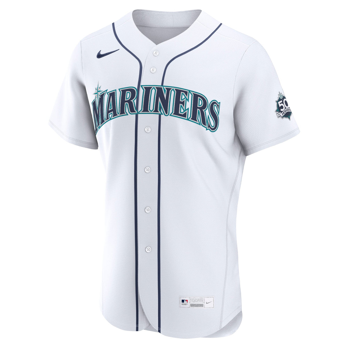 Seattle Mariners Cole Young Nike White Home 50th Season Authentic Jersey