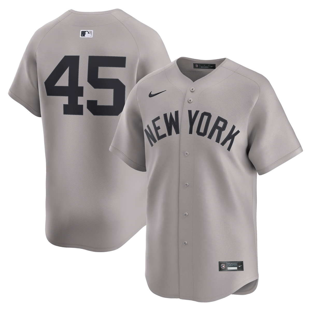 New York Yankees Gerrit Cole Nike Gray Road Limited Player Jersey