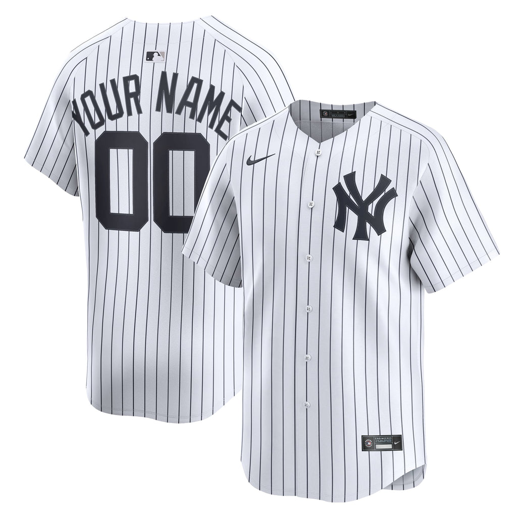 New York Yankees Nike White Home Limited Custom Jersey
