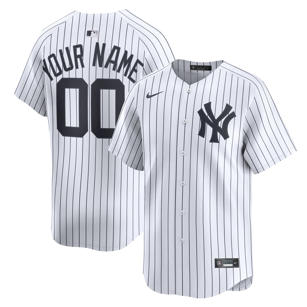 New York Yankees Nike White Home Limited Custom Jersey
