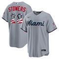 Fourth of July Miami Marlins Kyle Stowers Nike Gray USA 250 Stadium Jersey