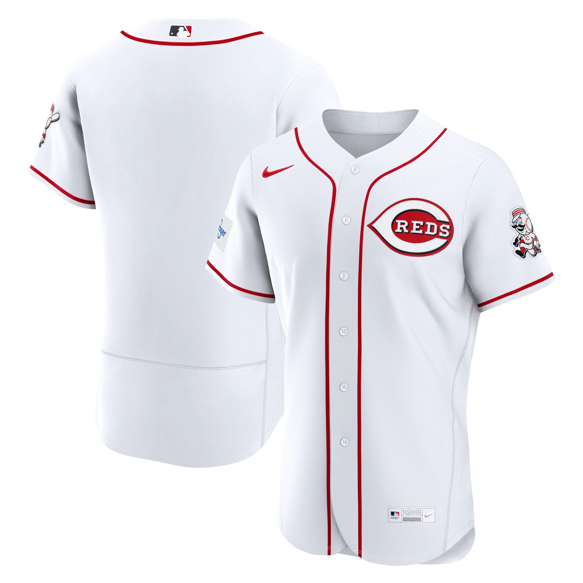 Cincinnati Reds Nike White Home Sponsor Patch Authentic Jersey