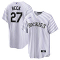 Colorado Rockies Jordan Beck Nike White Home Replica Jersey