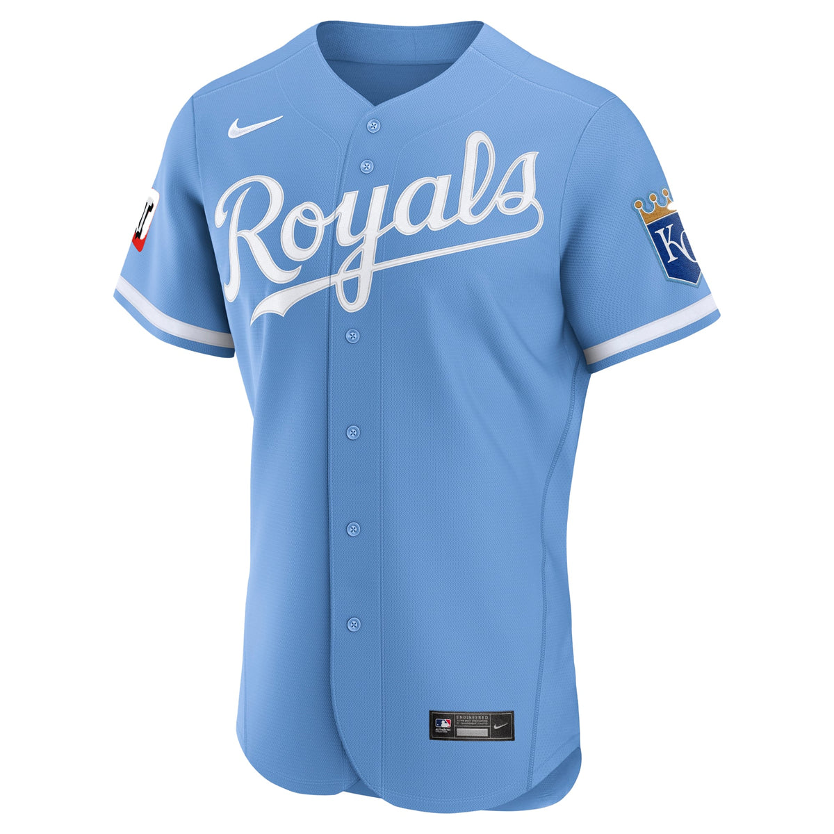 Kansas City Royals Nike Light Blue Alternate Sponsor Patch Authentic Jersey
