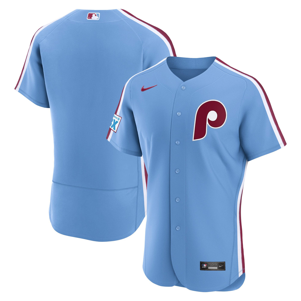 Philadelphia Phillies Nike White Home Sponsor Patch Authentic Jersey
