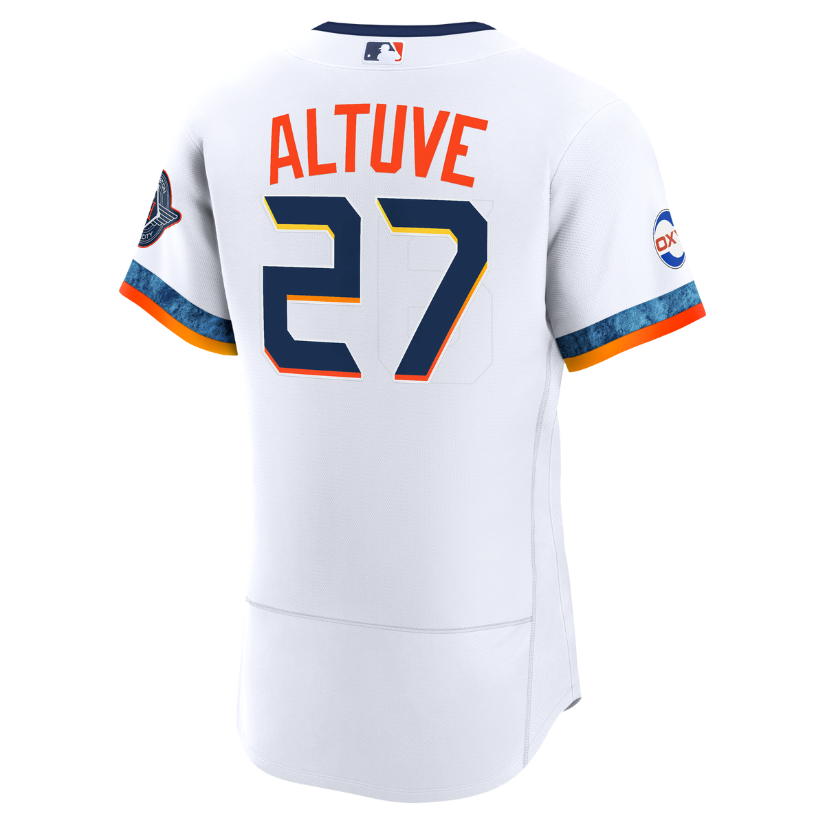 Houston Astros Jose Altuve Nike White City Connect Authentic Sponsor Patch Jersey