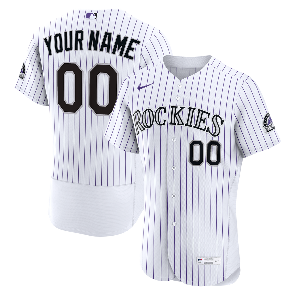 Colorado Rockies Nike White Home Authentic Custom Jersey