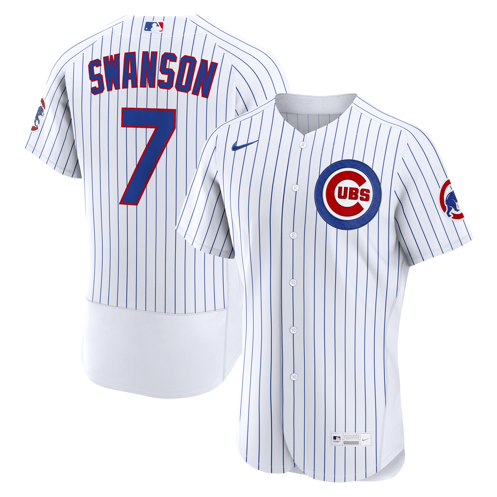 Chicago Cubs Dansby Swanson Nike White Home Authentic Jersey