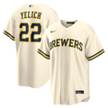 Milwaukee Brewers Christian Yelich Nike Cream Home Replica Jersey