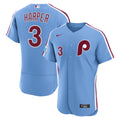 Philadelphia Phillies Bryce Harper Nike Light Blue Alternate Authentic Sponsor Patch Jersey