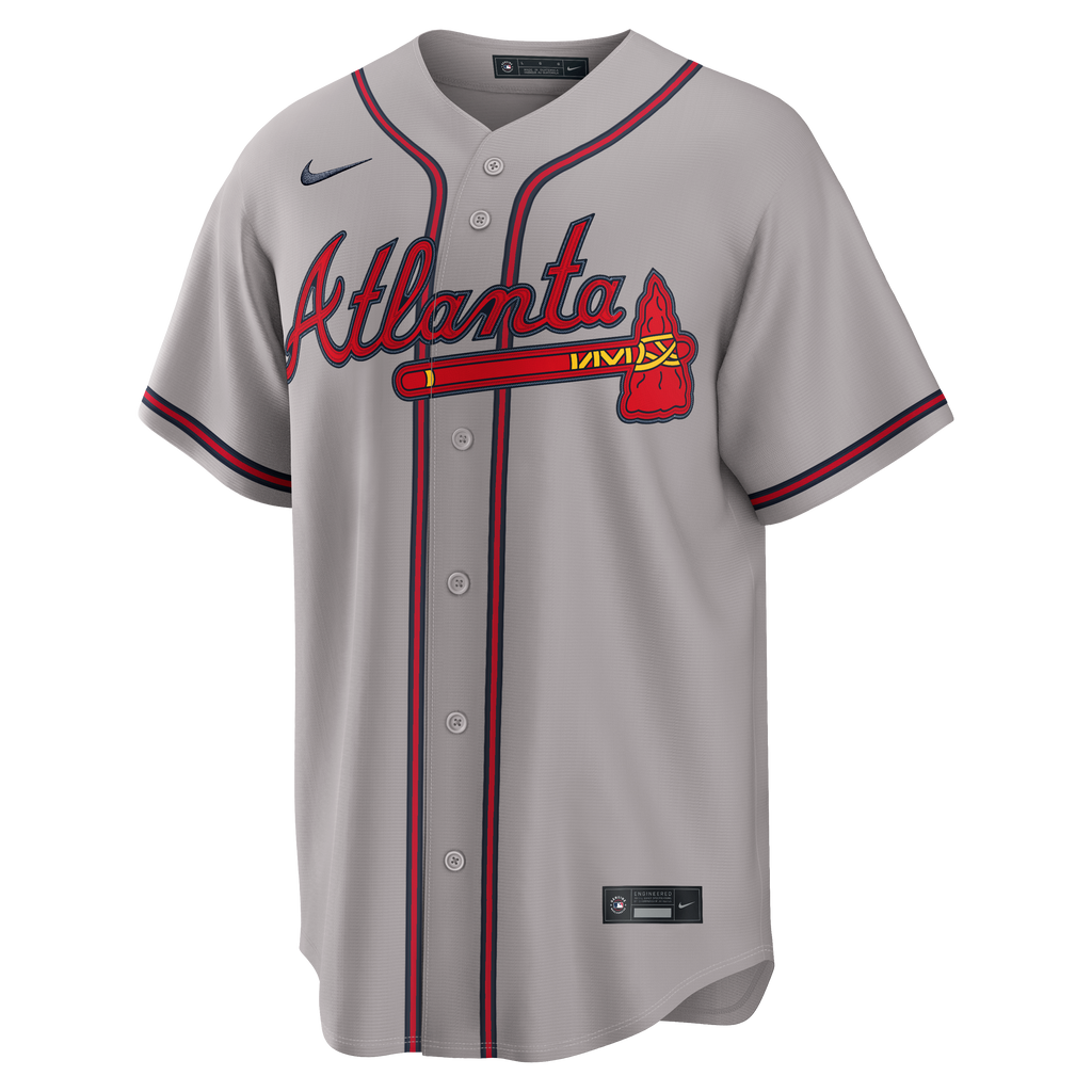 Atlanta Braves Ronald Acuña Jr. Nike Gray Road Replica Jersey