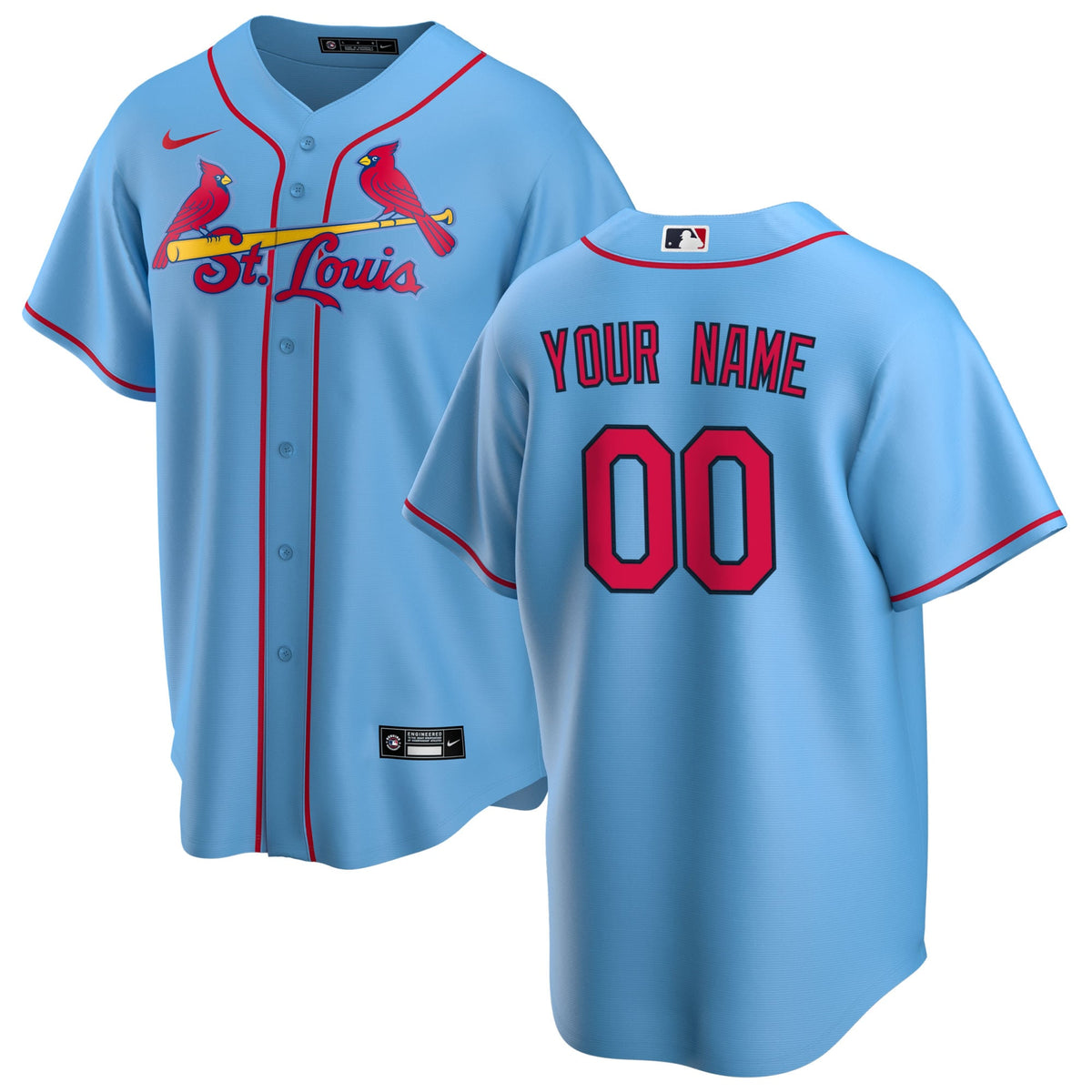 St. Louis Cardinals Nike White Home Replica Custom Jersey