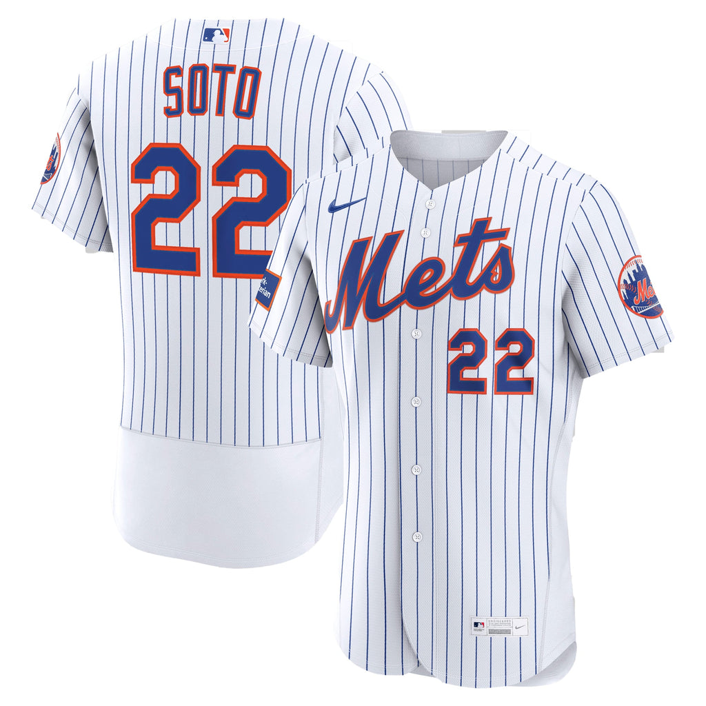 New York Mets Juan Soto Nike White Home Authentic Sponsor Patch Jersey