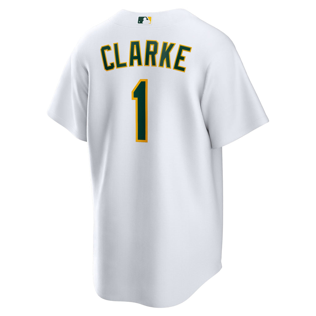 Athletics Denzel Clarke Nike White Home Replica Jersey