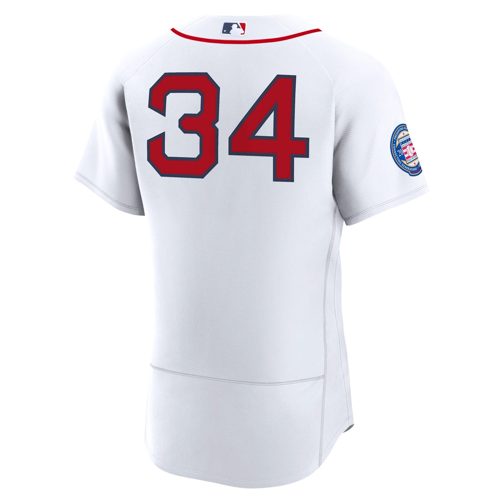 Boston Red Sox David Ortiz Nike White Home Authentic Retired 2022 Hall of Fame Patch Jersey