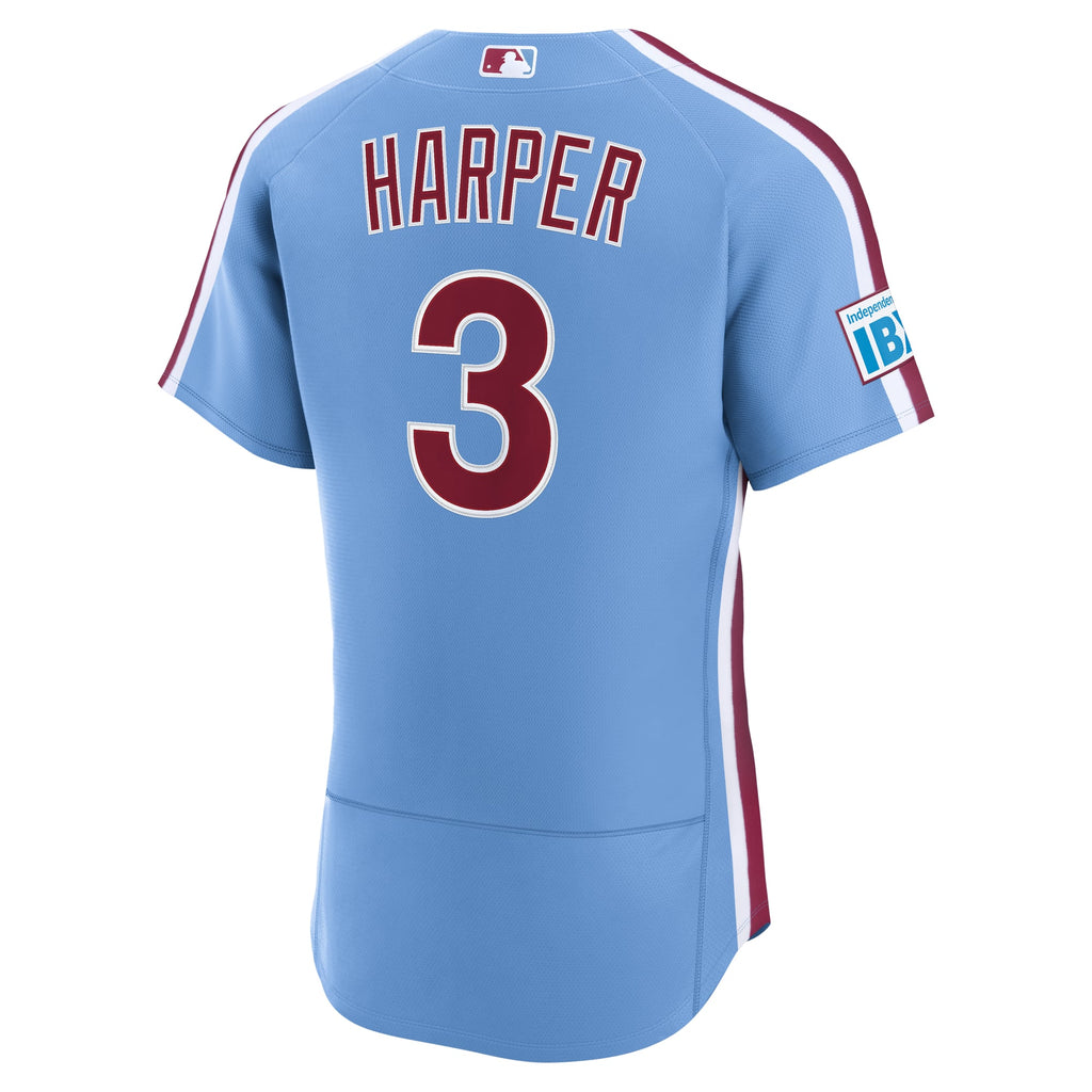 Philadelphia Phillies Bryce Harper Nike White Home Authentic Sponsor Patch Jersey