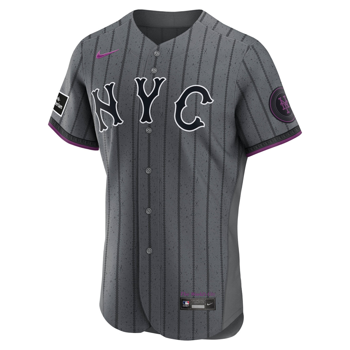 New York Mets Nike Gray City Connect Authentic Sponsor Patch Jersey