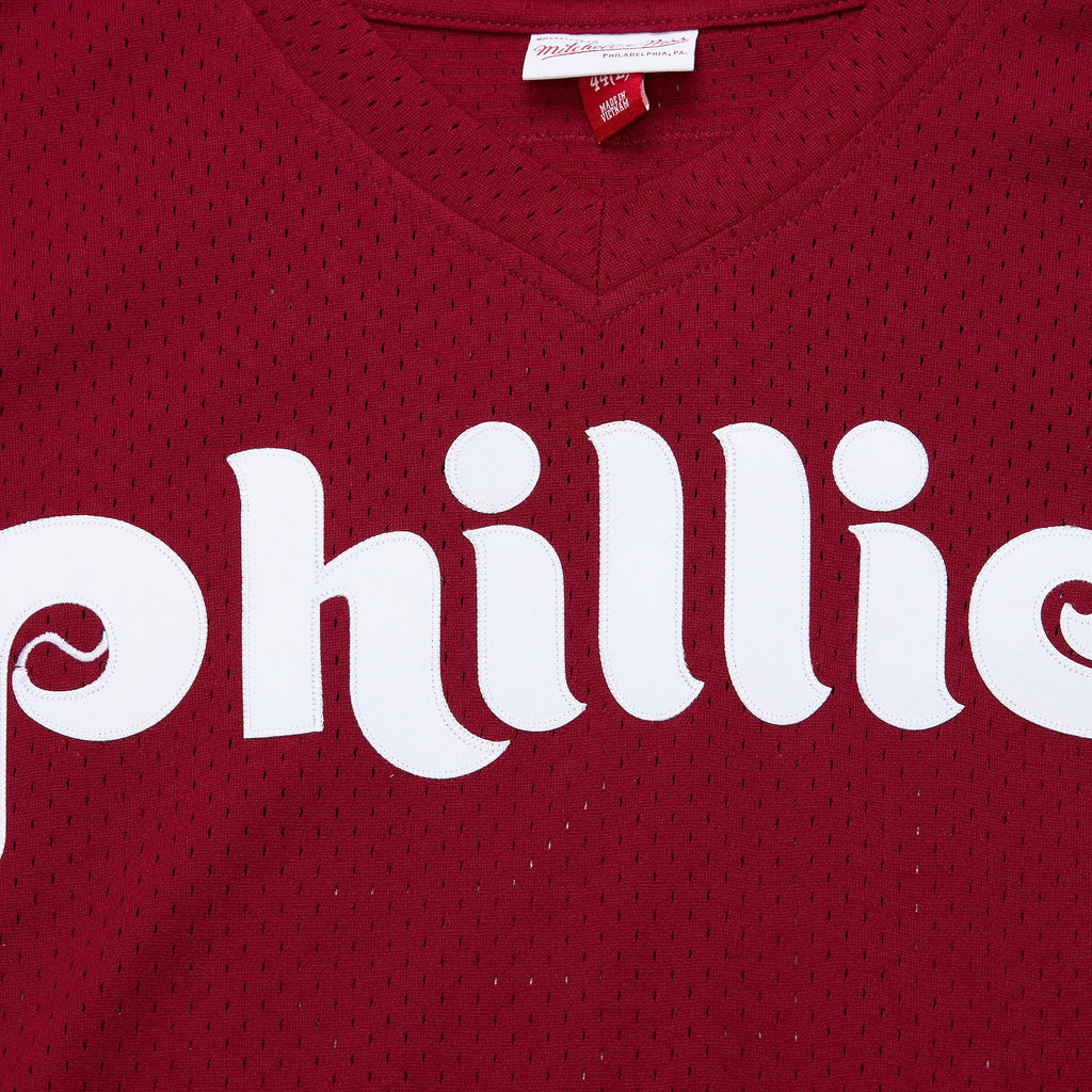 Philadelphia Phillies John Kruk Mitchell & Ness Burgundy Big & Tall Cooperstown Collection Mesh Batting Practice Jersey